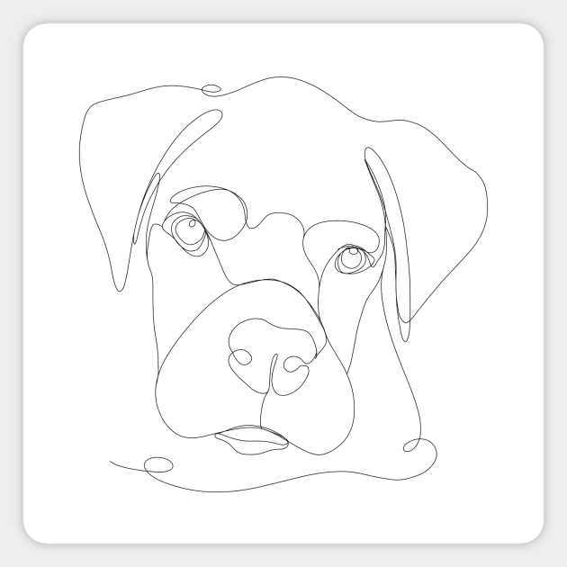 Boxer Line Art Magnet by rmcbuckeye